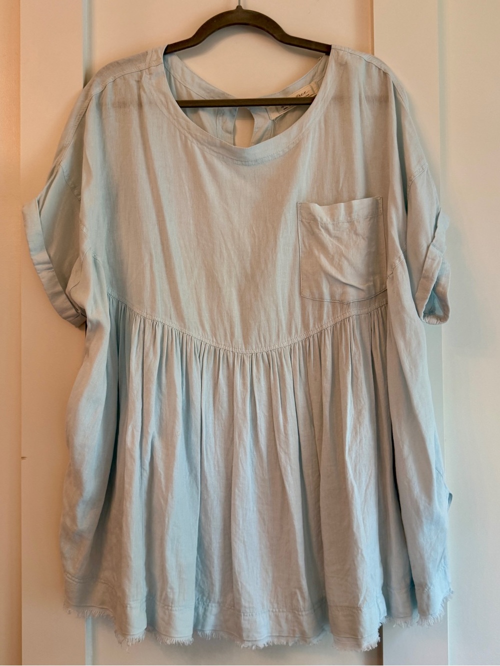 We The Free Light Blue Peasant Tunic